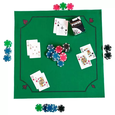 Tapete de Póker y Mus Verde 50x50 cm Enrollable y Suave