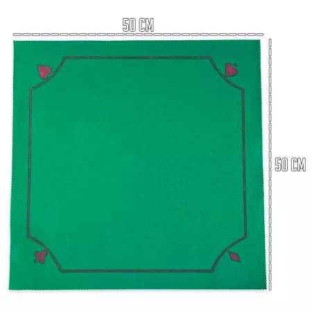 Tapete de Póker y Mus Verde 50x50 cm Enrollable y Suave