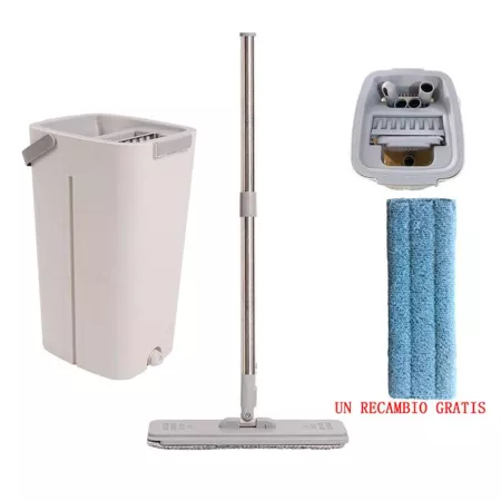 Set de Limpieza 180° con Mopa de Microfibra, Cubo y Mango Extensible