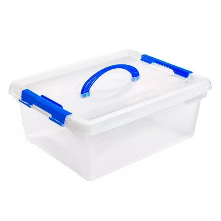 Caja de almacenaje 9L con tapa y asa, resistente y práctica