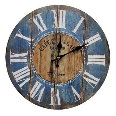 Reloj redondo de pared modelo Café de la Gare con números romanos grandes 30 cm