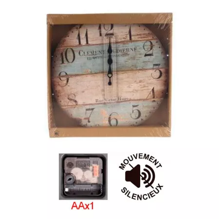 Reloj redondo de pared modelo Víctor Hugo con números grandes 30 cm