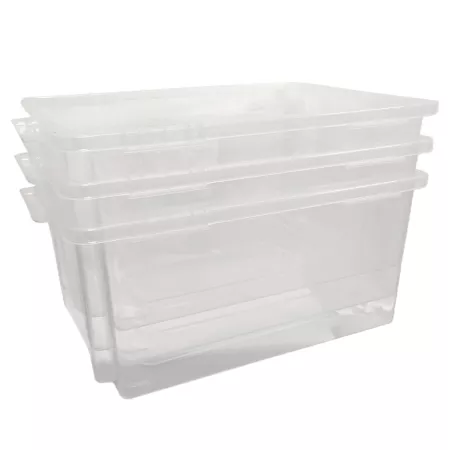 Contenedor apilable de almacenamiento 35L transparente para hogar