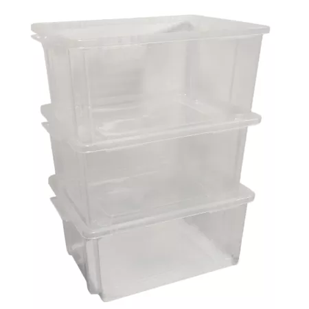 Contenedor apilable de almacenamiento 35L transparente para hogar