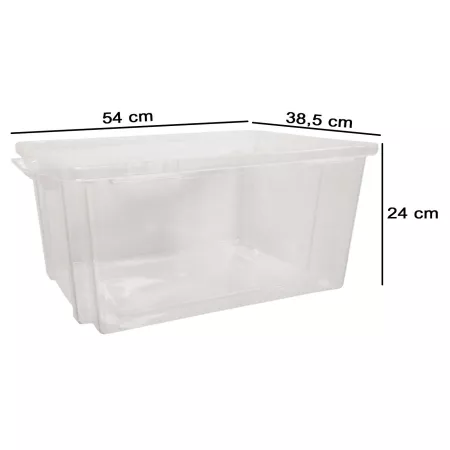 Contenedor apilable de almacenamiento 35L transparente para hogar