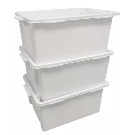 Contenedor apilable de almacenamiento 35L blanco para hogar