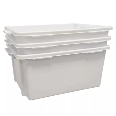 Contenedor apilable de almacenamiento 35L blanco para hogar