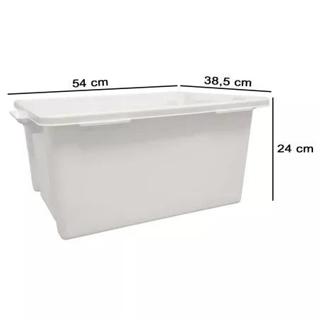 Contenedor apilable de almacenamiento 35L blanco para hogar