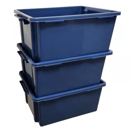 Contenedor apilable de almacenamiento 35L azul para hogar
