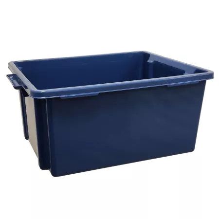 Contenedor apilable de almacenamiento 35L azul para hogar