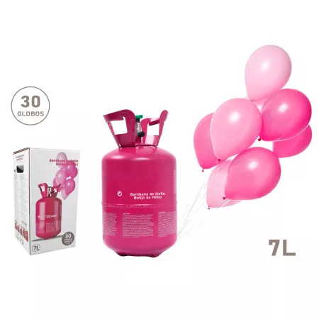 Bombona de helio de 7 litros, ideal para fiestas, cumpleaños y bodas.