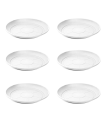 Pack de 6 platos de plástico blanco para macetas de 30-40 cm, modelo mediterránea, bandejas, platillos, bajoplatos redondos para tiestos de interior, exterior, jardín, terraza o balcón