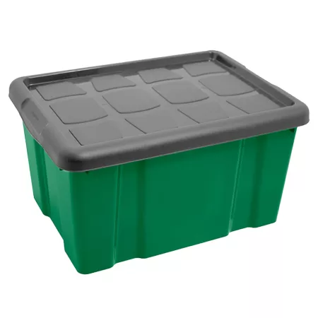 Caja de almacenamiento 16L verde y gris para hogar