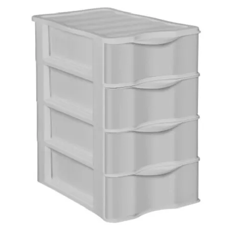 Cajonera Plástica A4 Wagon 4 Cajones Gris Claro