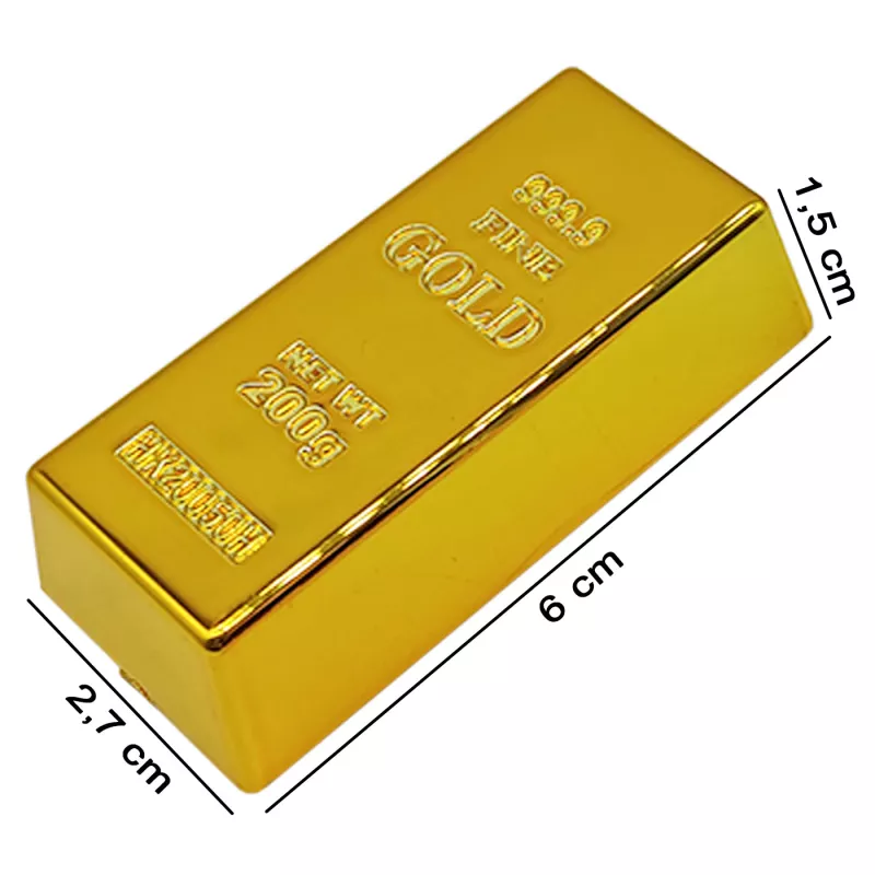 Pack de 6 Lingotes de Oro Falso de 6 cm perfectos para decoración.