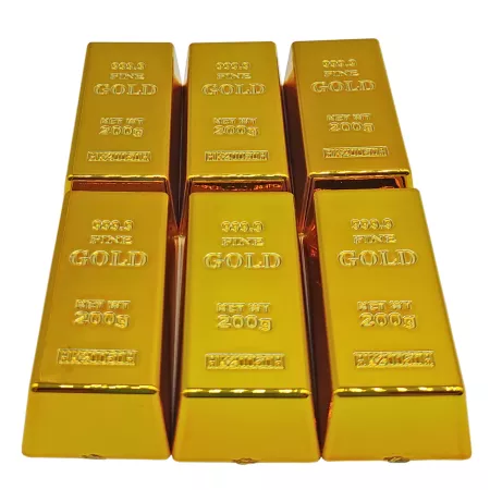 Pack de 6 Lingotes de Oro Falso de 6 cm perfectos para decoración.