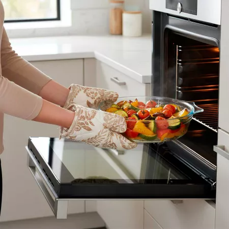 Cacerola de vidrio 3L con tapa, apta horno y microondas