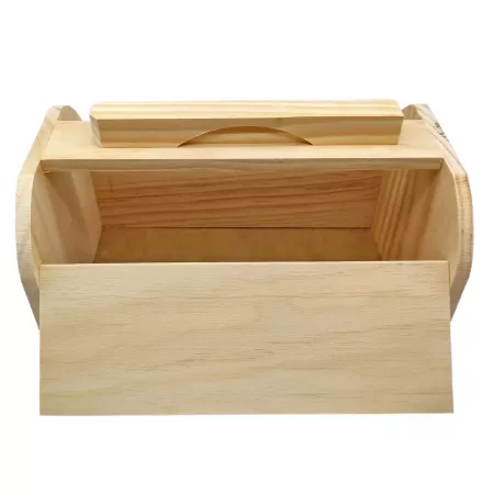 Caja de madera con asa para limpieza de calzado – 20,5 x 26,4 x 16,3 cm