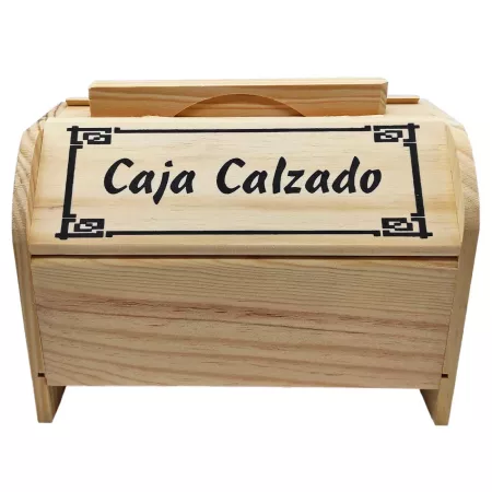 Caja de madera con asa para limpieza de calzado – 20,5 x 26,4 x 16,3 cm