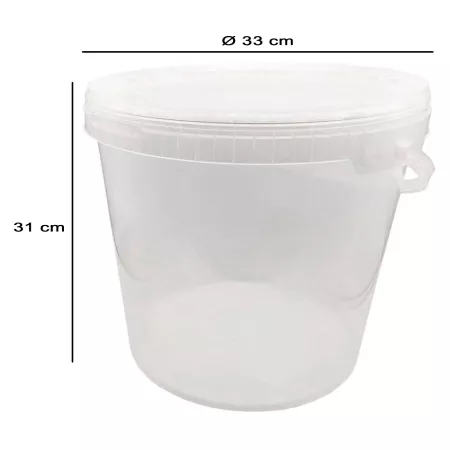 Cubo Hermético 20L Transparente con Tapa y Asa – España