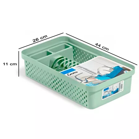 Escurreplatos plástico verde pastel resistente y fácil de limpiar