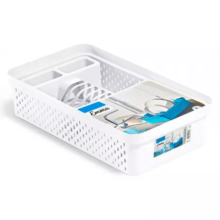 Escurreplatos plástico blanco resistente y fácil de limpiar