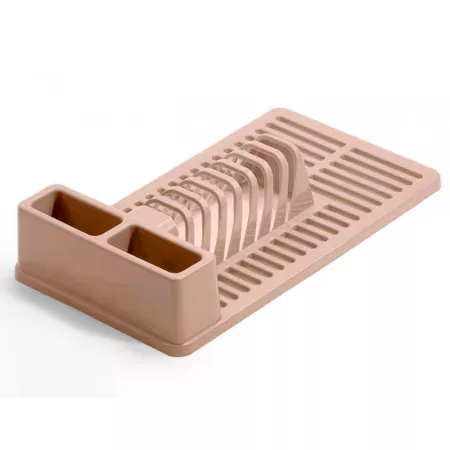 Escurreplatos plástico marrón arena resistente y fácil de limpiar