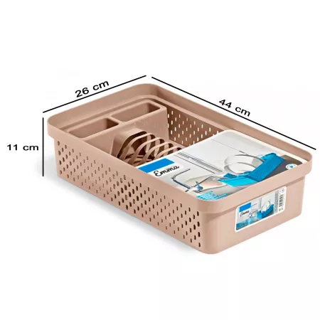 Escurreplatos plástico marrón arena resistente y fácil de limpiar