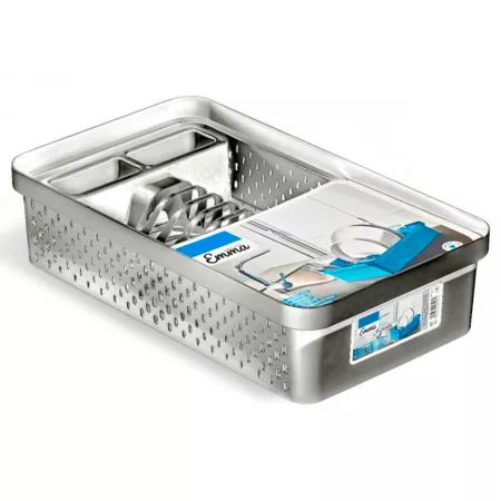 Escurreplatos plástico gris plata resistente y fácil de limpiar