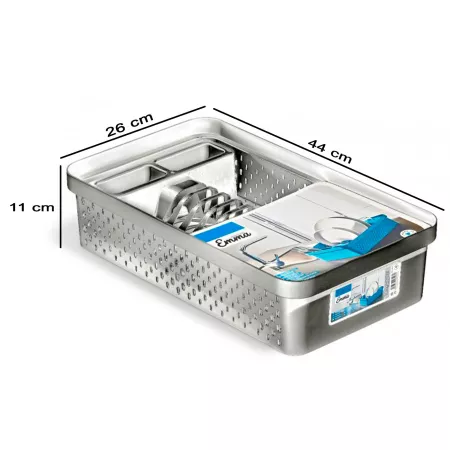 Escurreplatos plástico gris plata resistente y fácil de limpiar