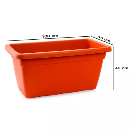 Jardinera Plástica 100 cm Marrón con Drenaje para Plantas