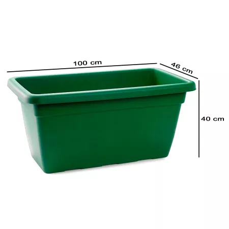 Jardinera Plástica Verde 100 cm con Drenaje para Jardín