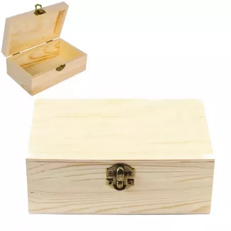 Caja de Madera 8x18x14 cm con Cierre Metálico Bronco Caja de Madera 8x18x14 cm con Cierre Metálico Bronco