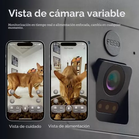 Comedero Automático 6L con Cámara WiFi para Gatos y Perros Blanco