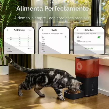 Comedero Automático 6L con Cámara WiFi para Gatos y Perros Blanco