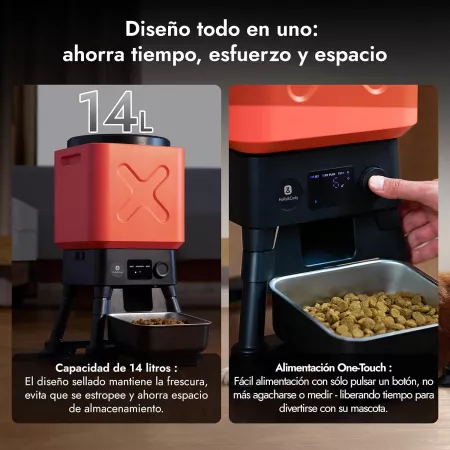 Comedero Automático 14L para Perros Grandes con Antibloqueo