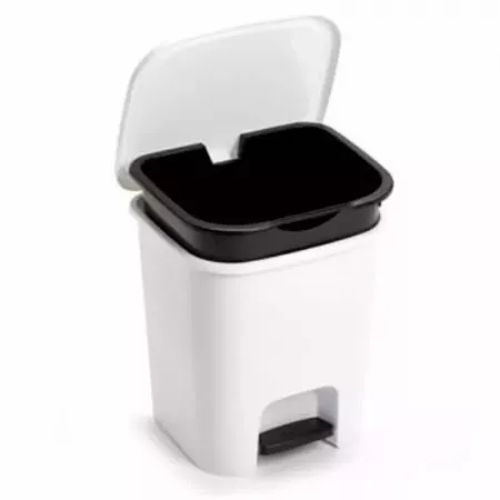 Papelera Pedal 7,5L Blanca con Cubo Extraíble - Made in Spain Papelera Pedal 7,5L Blanca con Cubo Extraíble - Made in Spain