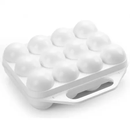 Huevera Plástico con Tapa 12 Huevos Blanca - Calidad España Huevera Plástico con Tapa 12 Huevos Blanca - Calidad España