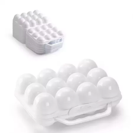 Huevera Plástico con Tapa 12 Huevos Blanca - Calidad España Huevera Plástico con Tapa 12 Huevos Blanca - Calidad España