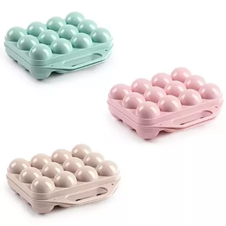 Huevera Plástico 12 Huevos con Tapa | Colores Surtidos España Huevera Plástico 12 Huevos con Tapa | Colores Surtidos España