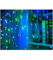 Tradineur - Tira de 120 luces LEDs - Tipo cortina - Apto para interiores - Función de luz fija e intermitente - Multicolor