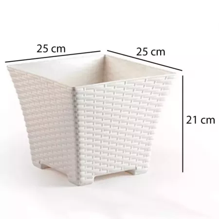 Maceta Cuadrada Marfil 21x25x25 cm Plástico Resistente Maceta Cuadrada Marfil 21x25x25 cm Plástico Resistente