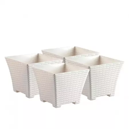 Maceta Cuadrada Marfil 21x25x25 cm Plástico Resistente Maceta Cuadrada Marfil 21x25x25 cm Plástico Resistente