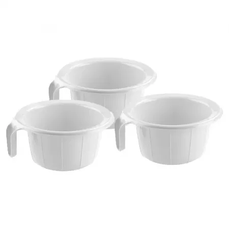 Orinal sanitario 2,5L plástico blanco ligero y ergonómico Orinal sanitario 2,5L plástico blanco ligero y ergonómico