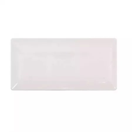 Bandeja de cerámica elegante 30x15 cm marfil y gris Bandeja de cerámica elegante 30x15 cm marfil y gris