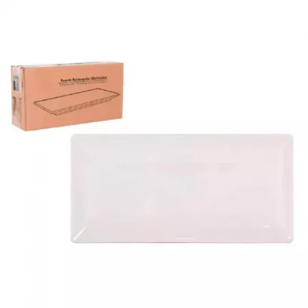Bandeja de cerámica elegante 30x15 cm marfil y gris Bandeja de cerámica elegante 30x15 cm marfil y gris
