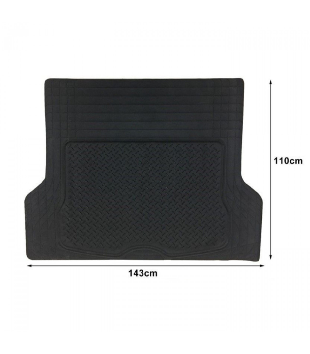 Alfombra protectora para maletero de coche recortable color negro 143 x 110  cm