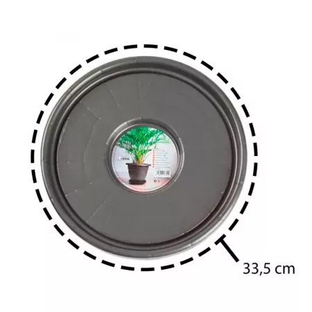 Porta Maceta con Ruedas Negro 6,5x33,5 cm Resistente