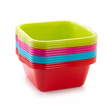 Barreño cuadrado 20L plástico resistente colores surtidos Barreño cuadrado 20L plástico resistente colores surtidos
