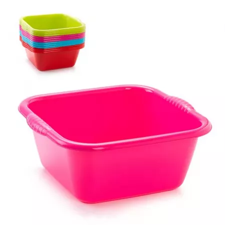 Barreño cuadrado 20L plástico resistente colores surtidos Barreño cuadrado 20L plástico resistente colores surtidos